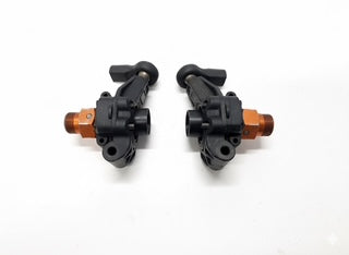 5B Baja front hubs, orange alloy wheel carriers ,eyelet for arms-Used